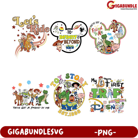 Toy Story Disney PNG Bundle - Fun Designs for Creative Projects