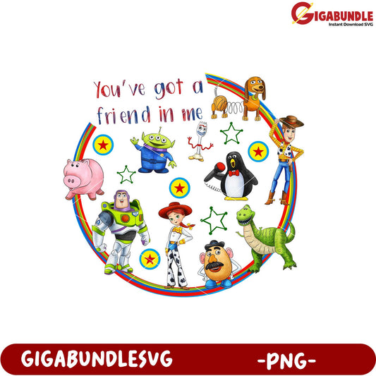 Toy Story Friends Graphic PNG Design for Kids