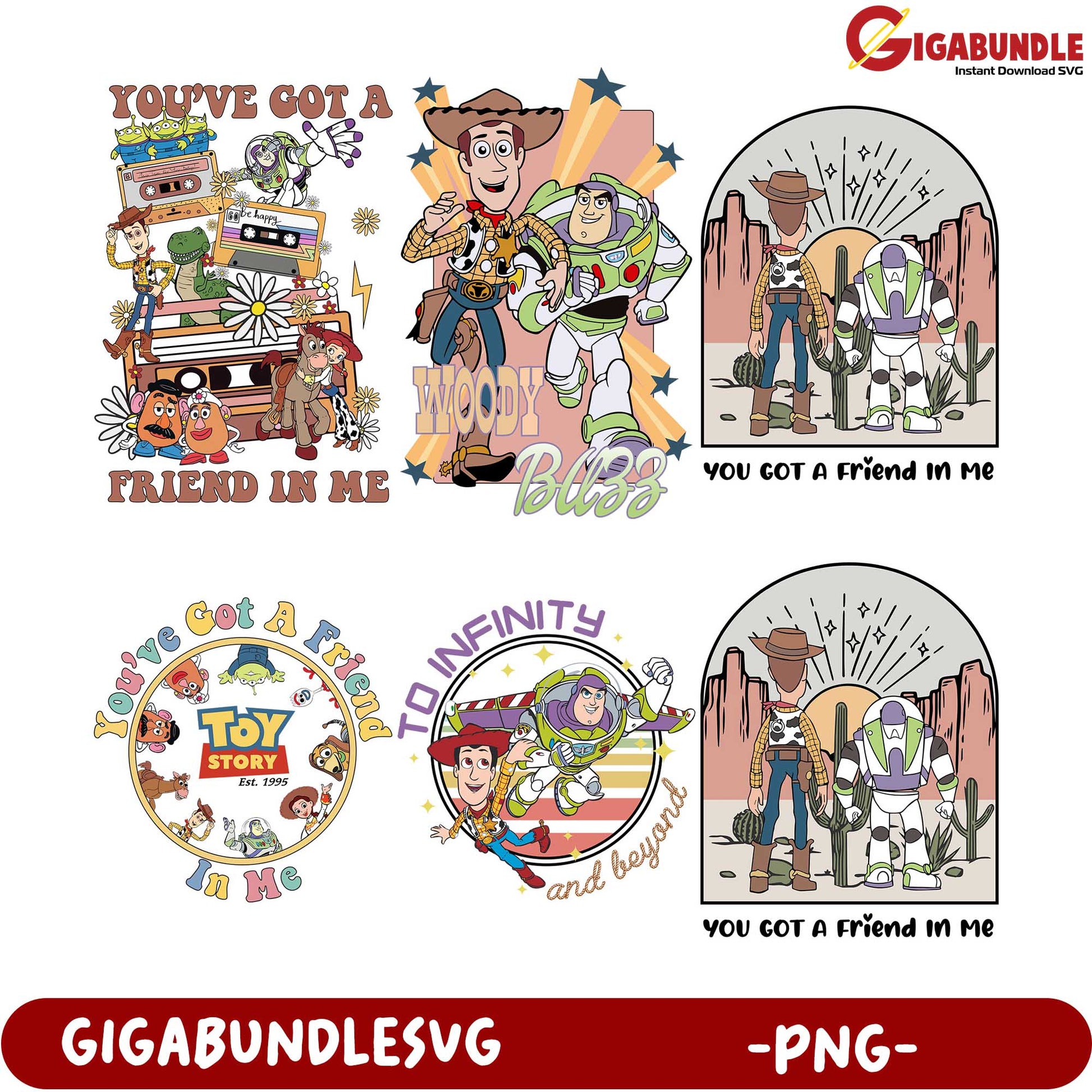 Toy Story PNG Bundle - You've Got a Friend in Me Designs