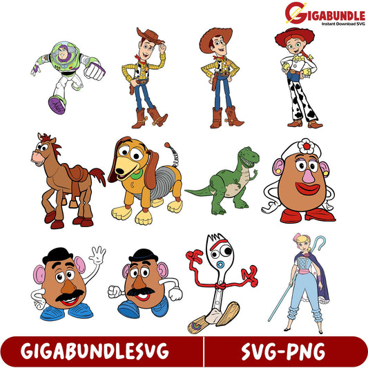 Toy Story SVG Bundle - Instant Download Cartoon Characters Set