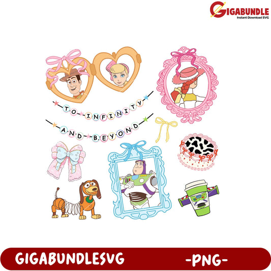 Toy Story Themed PNG Decorations for Crafts and Design