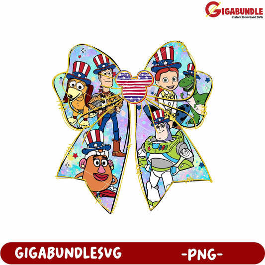 Toy story 4th of july png, disney patriotic png, woody and buzz png