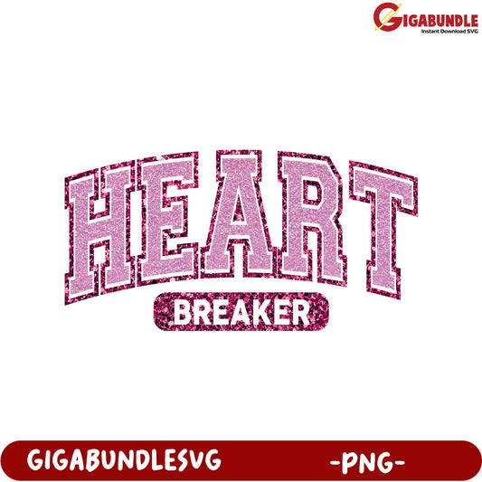 Trendy Heart Breaker Glitter PNG Design for Creative Projects