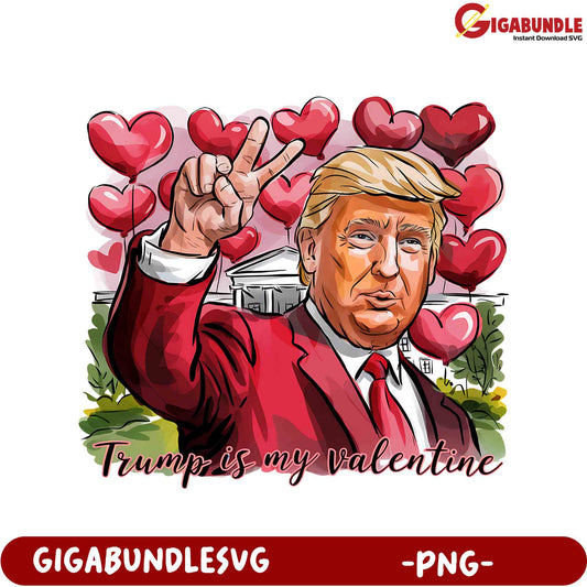 Trump is My Valentine PNG Graphic - Fun Political Love Art Design