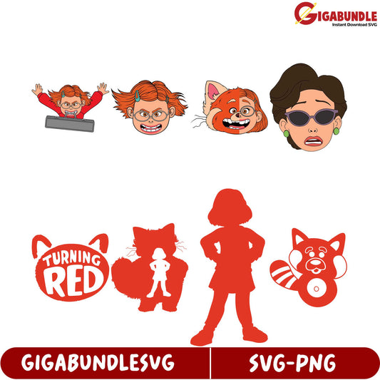 Turning Red SVG Bundle with Characters and Cute Designs