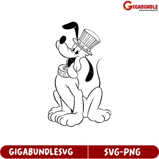 Uncle Sam Inspired Dog SVG Clipart for Creative Design Projects