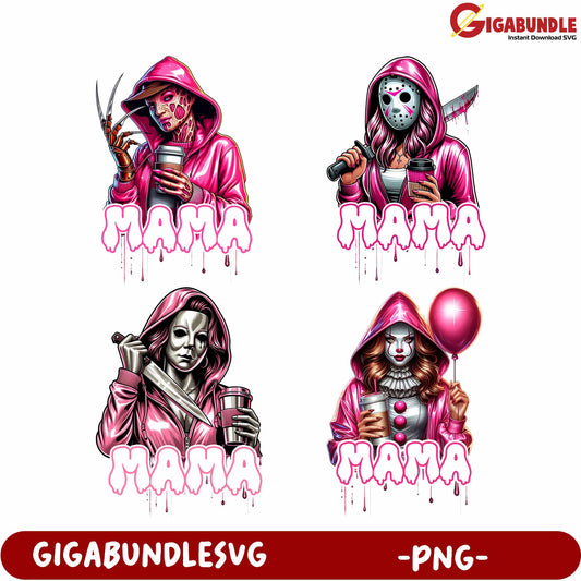 Unique Horror Mama Characters Artwork PNG for Creative Projects