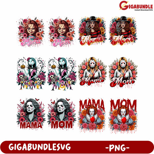Unique Horror Themed Vector Art for Mom PNG Downloadable Designs