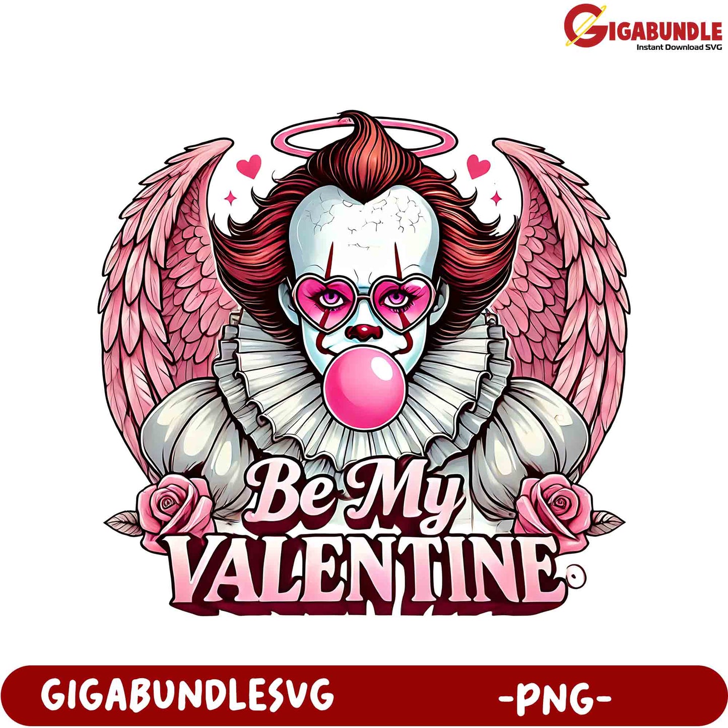 Unique Valentine's Day PNG Be My Valentine Clown Design for Gifts