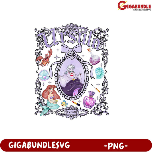Ursula Disney Themed Art PNG File for Crafting and Design Projects