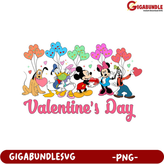 Valentine's Day Disney Characters PNG - Fun and Colorful Design