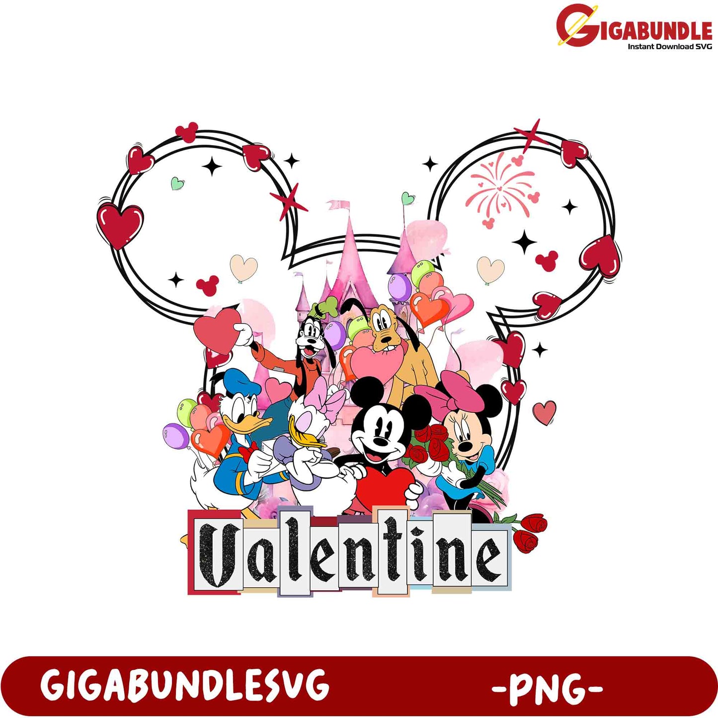 Valentine's Day Mickey Mouse and Friends PNG for Cute Designs