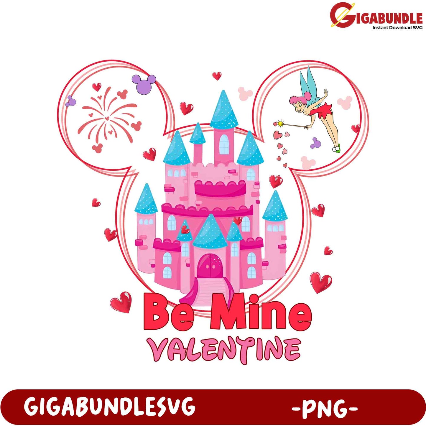 Valentine's Day PNG Castle Design – 'Be Mine' for Cute Gifts