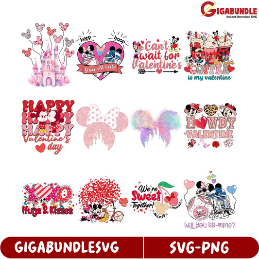 Valentine's Day SVG Bundle Cute Disney-Inspired Designs
