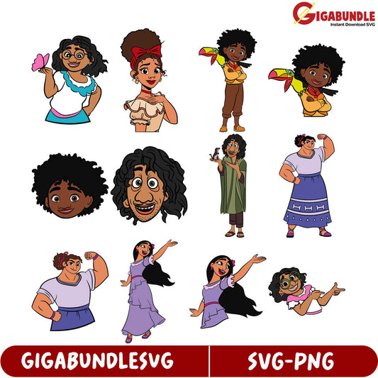 Vibrant SVG Character Bundle Instant Downloadable Illustrations