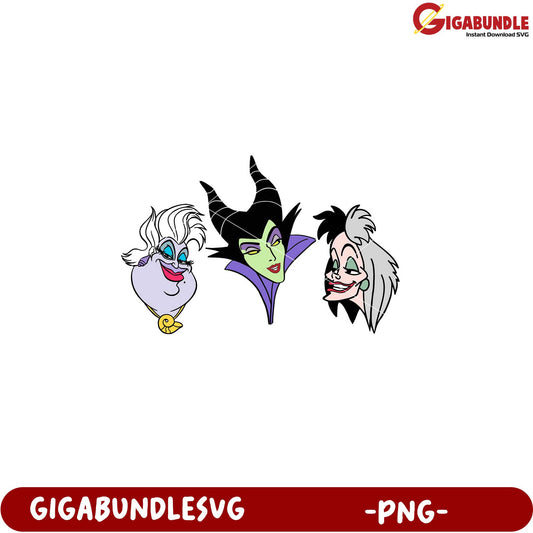 Villain Character Faces PNG Download for Crafting Projects