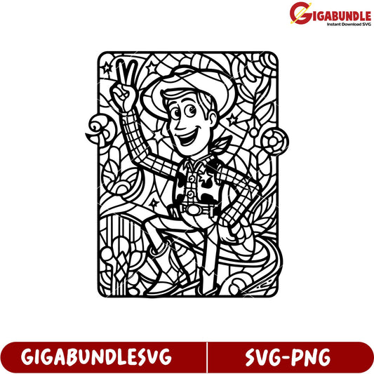 Vintage Cowboy Character SVG Art for Creative Projects and Crafts