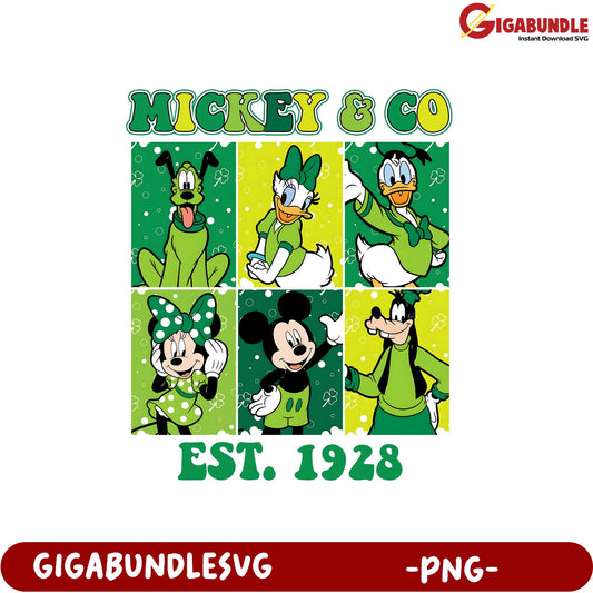 Vintage Mickey & Co. PNG Design - Established 1928 Clipart