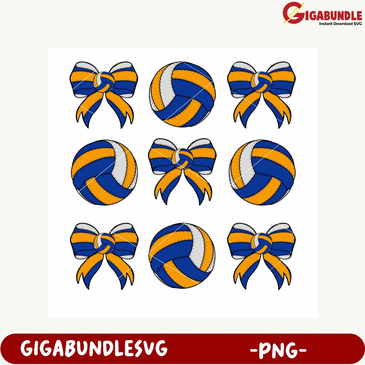 Volleyball and Bow Designs for Creative Projects PNG