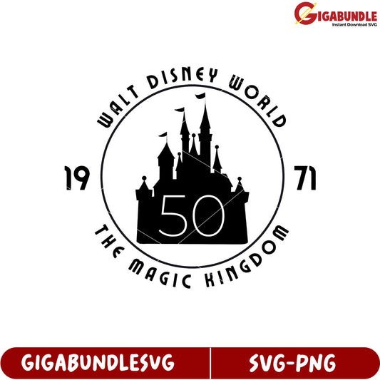 Walt Disney World 50th Anniversary Magic Kingdom SVG Product Design