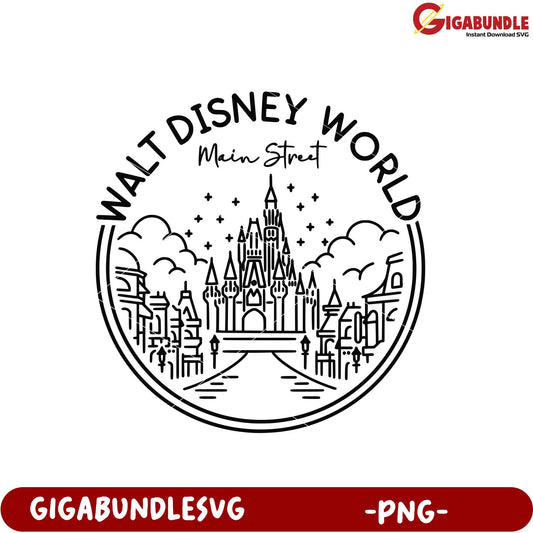 Walt Disney World Main Street Art PNG Downloadable Design