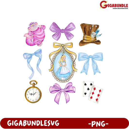 Whimsical Alice in Wonderland PNG Clipart Collection