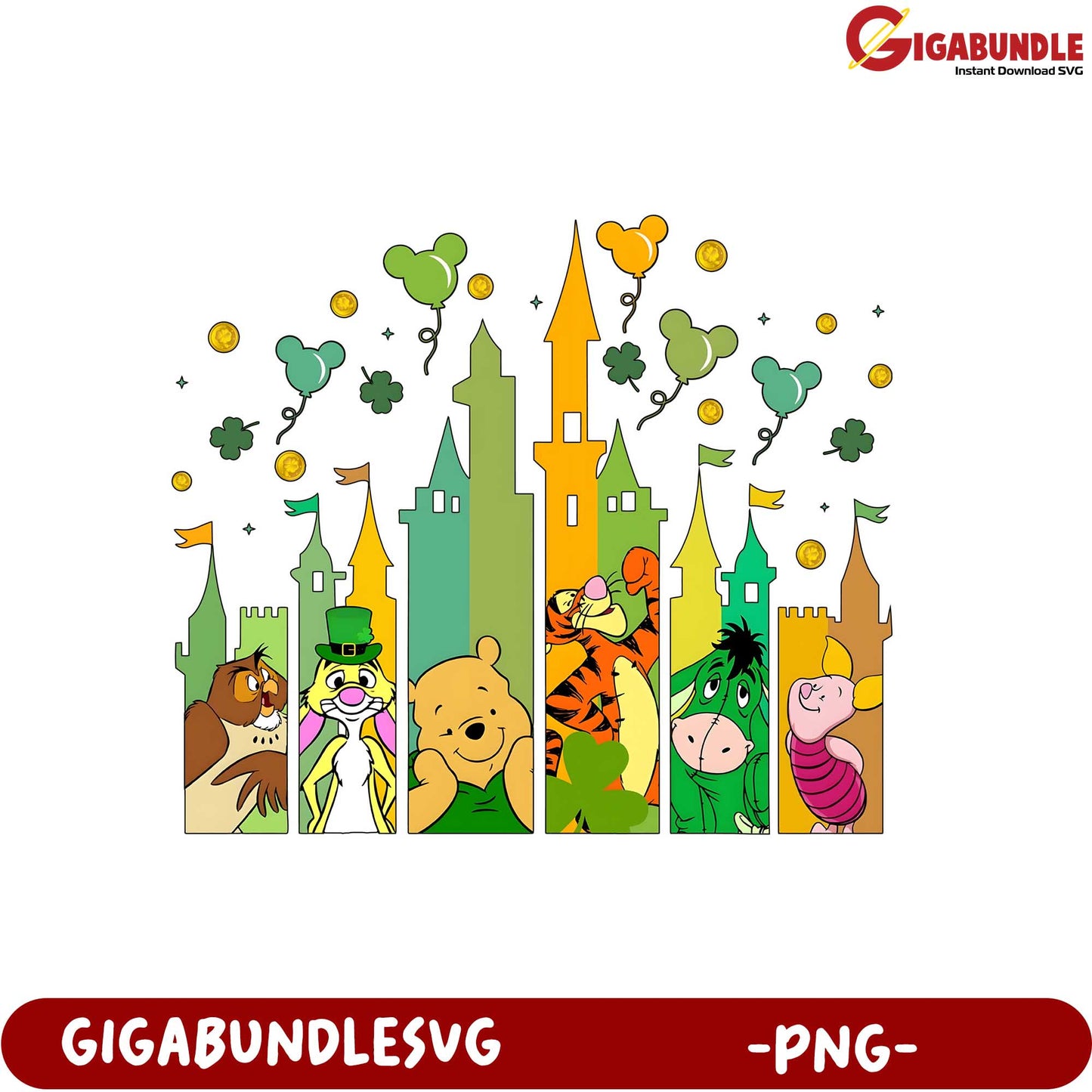 Whimsical Disney Character Castle Scene PNG for Fun Crafts