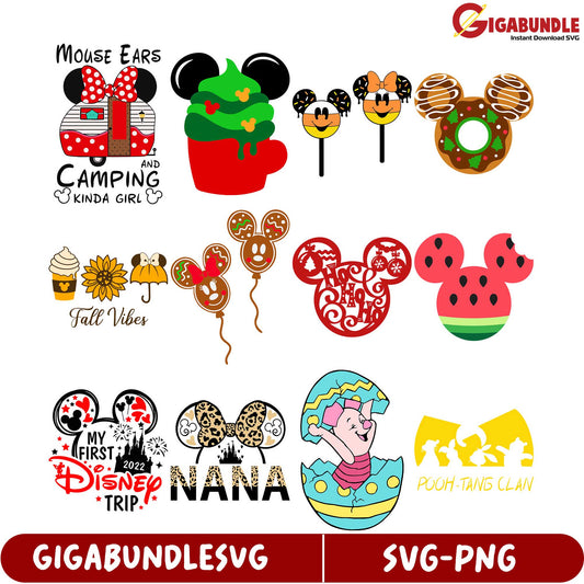Whimsical Disney SVG Bundle Cute Mouse Ears & Seasonal Designs