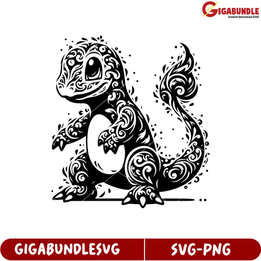 Whimsical Floral Dinosaur SVG Design for Creative Projects