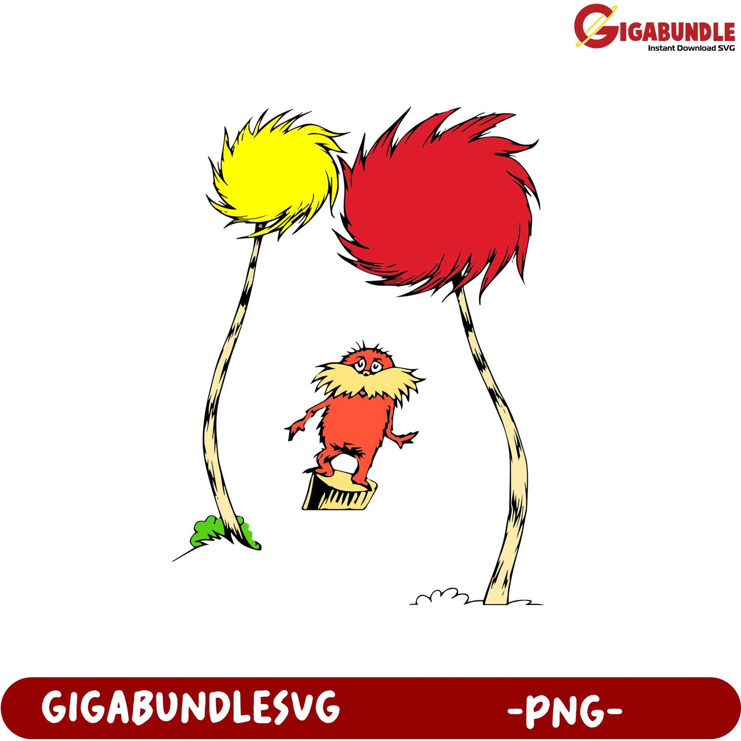 Whimsical Lorax Character PNG for Crafting and Design Projects