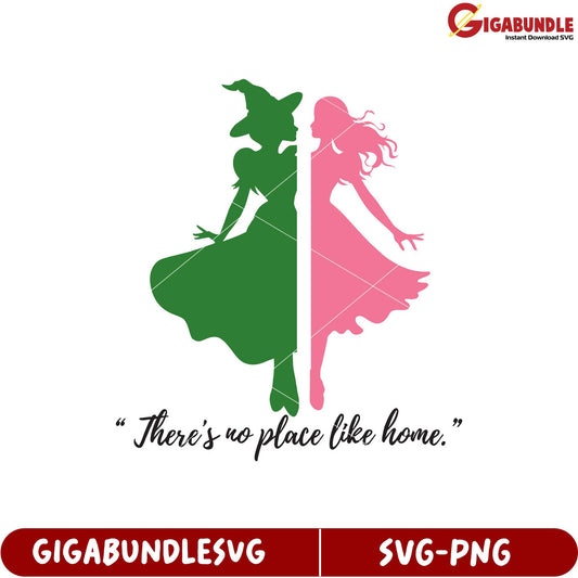 Whimsical SVG Design of Two Iconic Characters With Heartfelt Quote