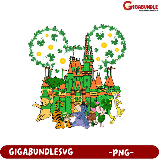 Whimsical St. Patrick's Day Castle with Disney Friends PNG