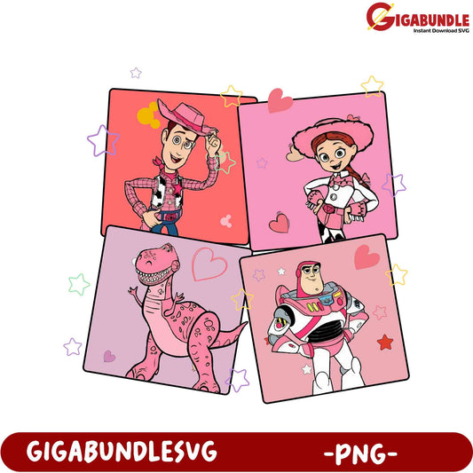 Whimsical Toy Character PNGs Woody, Buzz Lightyear & Friends Design