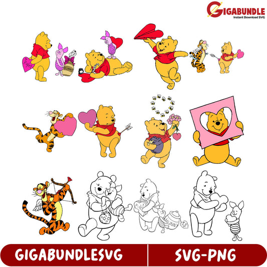 Whimsical Winnie the Pooh SVG Bundle for Crafting Fun