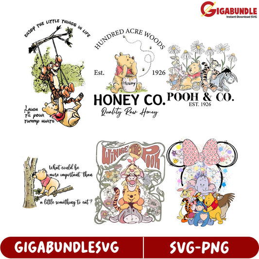 Whimsical Winnie the Pooh SVG Bundle for Creative Projects