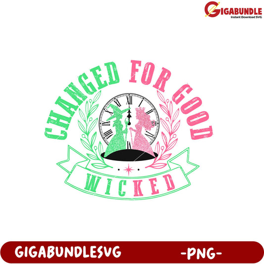 Wicked Changed for Good Silhouette PNG Design Art