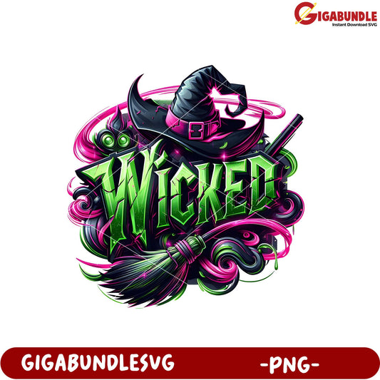 Wicked Witch Colorful Art PNG for Halloween Decor