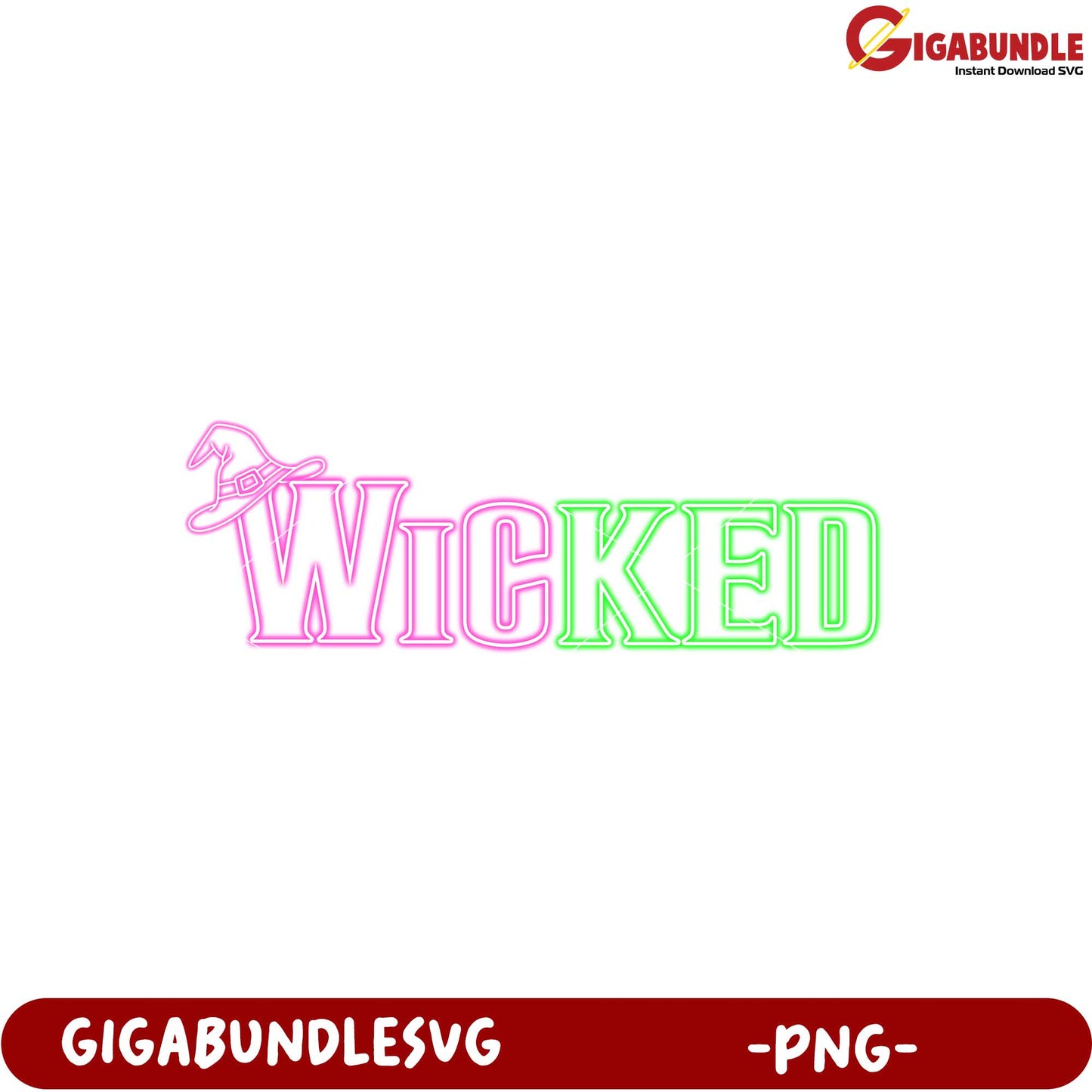 Wicked Witch Themed Design Neon PNG Downloadable Artwork