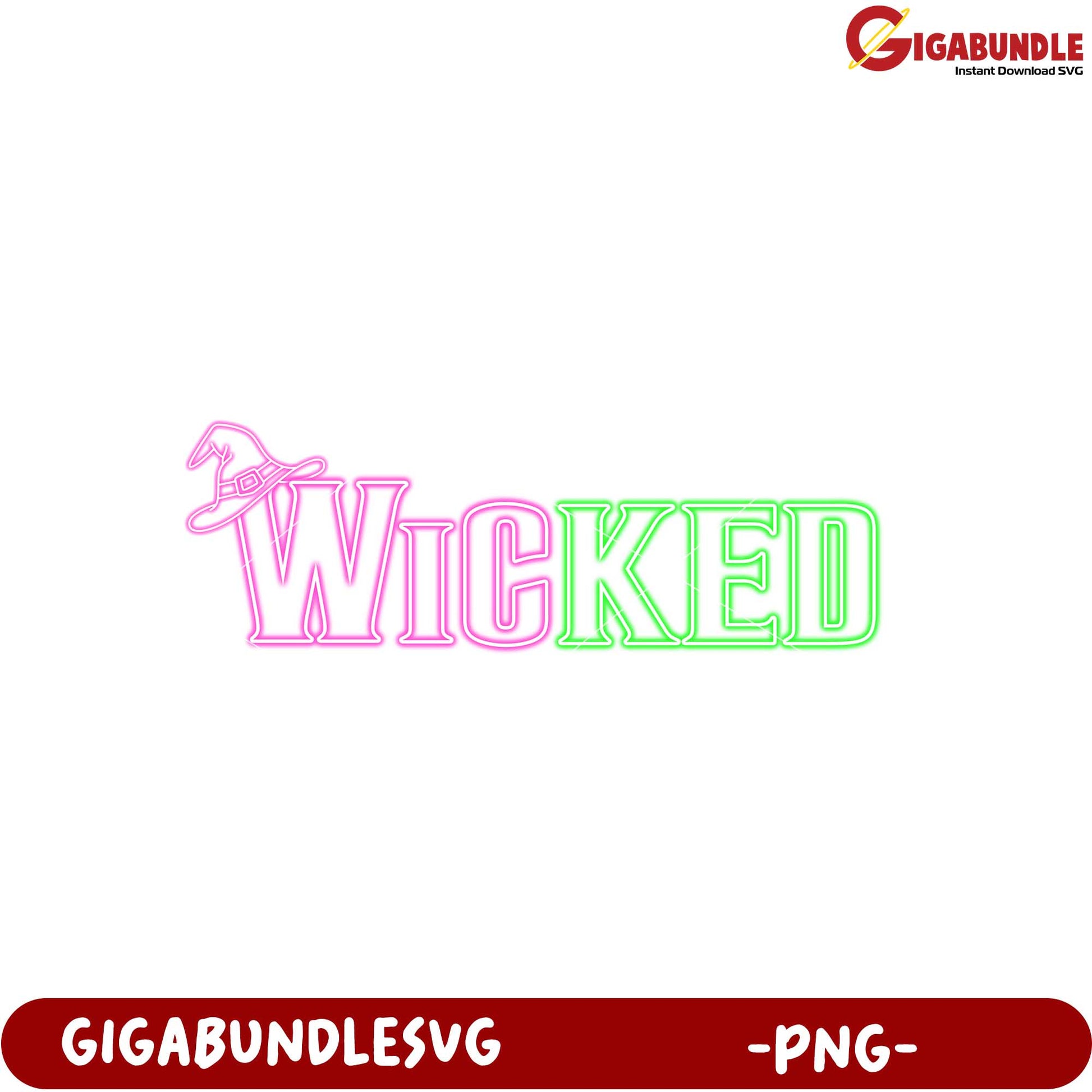 Wicked Witch Themed Design Neon PNG Downloadable Artwork