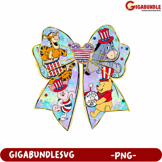 Winne the pooh 4th of july png, patriotic pooh png, disney 4th of july png