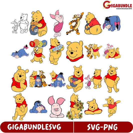 Winnie the Pooh SVG Bundle - Fun Instant Download Graphics