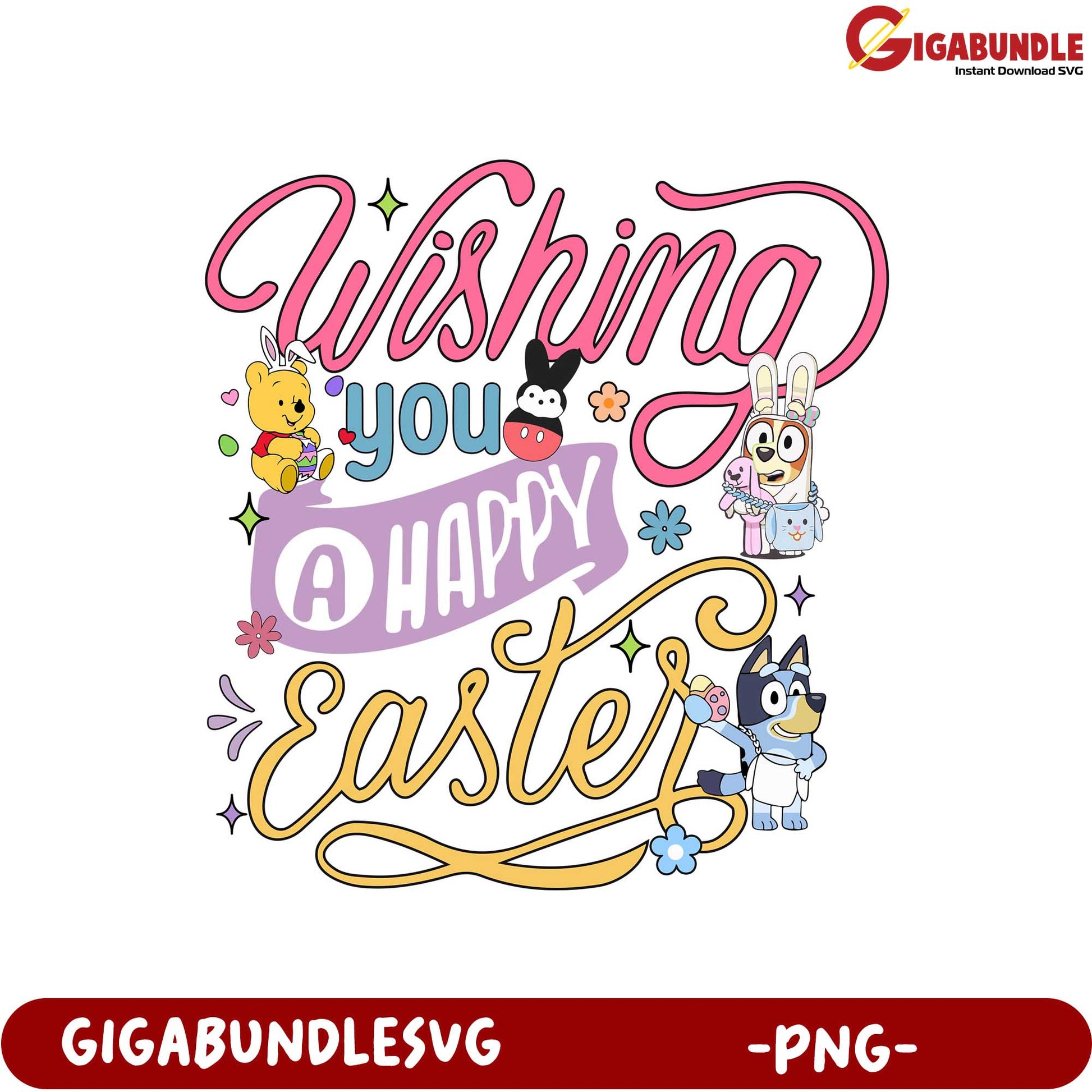 Wishing You a Happy Easter PNG Design for Celebratory Crafts