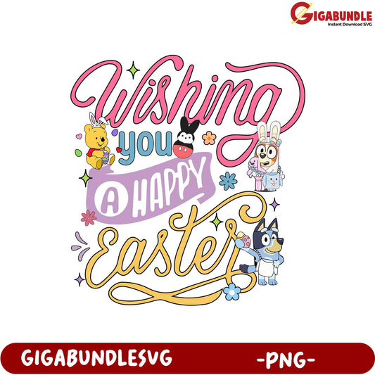Wishing You a Happy Easter PNG Design for Celebratory Crafts