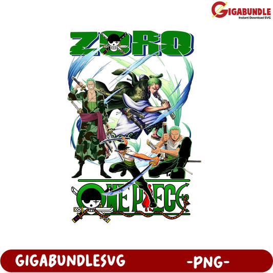 Zoro One Piece Character PNG Design for Fans and Collectors