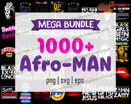 Afro Man Bundle Svg Png Dxf Eps