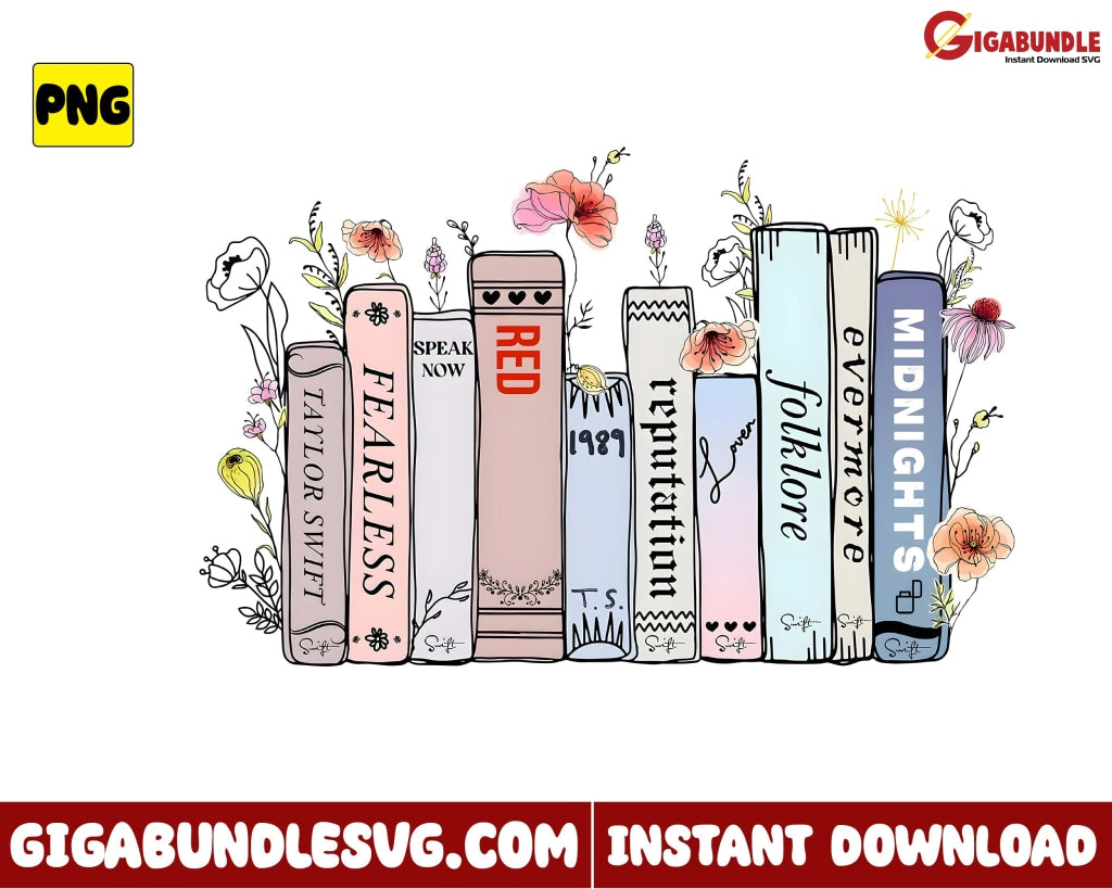 Albums As Books Png Taylors Version Midnight Album - Instant Download