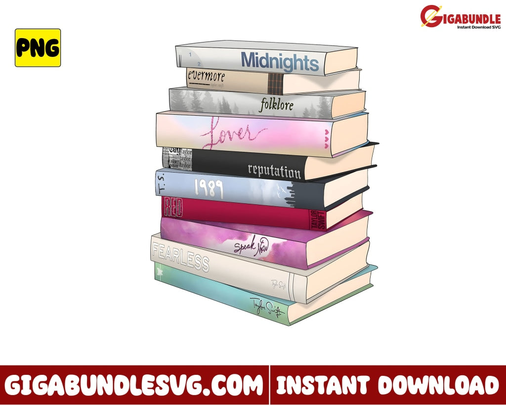 Albums As Books Png Trendy Aesthetic For Book Lovers Crewneck Folk Music Country - Instant Download