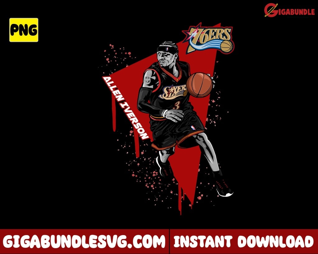 Allen Iverson Nba Png Basketball New Nba Bootleg - Instant Download