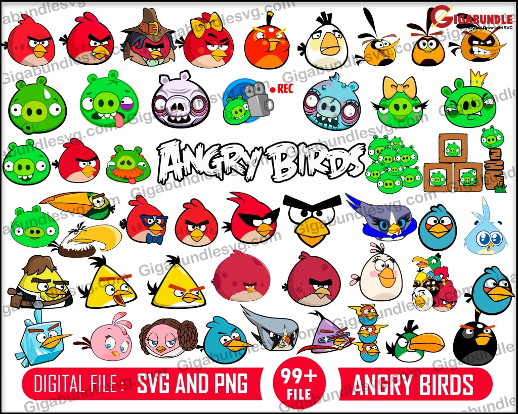 Angry Birds Svg Cricut Layered Cut File Clipart Cutting Red
