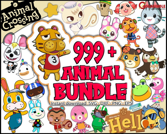 Animal Bundle Crossing Color Svg Png Dxf Eps